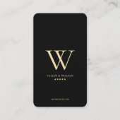 Modern Monogram V W Elegant Logo Zwart Goud Visitekaartje (Voorkant)