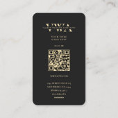 Modern Monogram V W Elegant Logo Zwart Goud Visitekaartje (Achterkant)