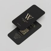 Modern Monogram V W Elegant Logo Zwart Goud Visitekaartje