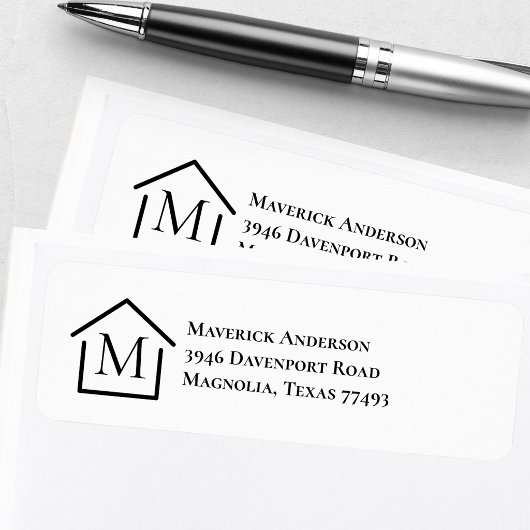 Modern Monogram Vastgoedmakelaar Retouradres Etiket
