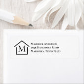 Modern Monogram Vastgoedmakelaar Retouradres Etiket (Insitu)