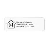 Modern Monogram Vastgoedmakelaar Retouradres Etiket (Voorkant)