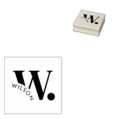 Modern Monogram | Vet Initiaal en achternaam Rubberstempel (Gestempeld)