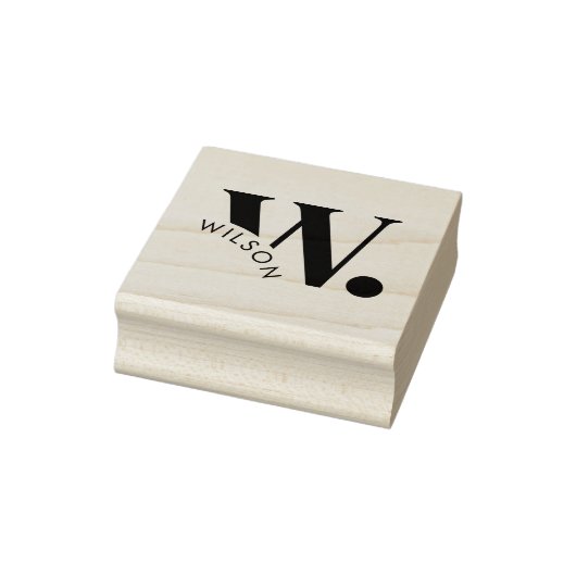Modern Monogram | Vet Initiaal en achternaam Rubberstempel (Stempel)