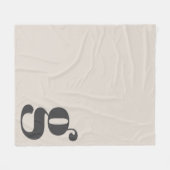 Modern Monogram Vetgedrukt Begin Crème Beige Minim Fleece Deken (Voorkant (Horizontaal))
