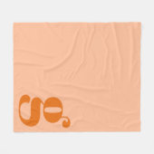 Modern Monogram Vetgedrukt Beginletter Perzik Oran Fleece Deken (Voorkant (Horizontaal))