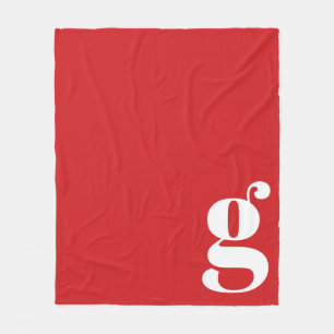 Modern Monogram Vetgedrukt Initiaal Minimalistisch Fleece Deken