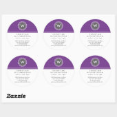 Modern Monogram Violet Esthetisch Ronde Sticker (Vel)
