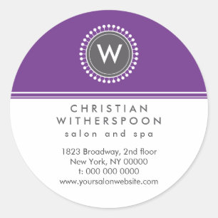 Modern Monogram Violet Esthetisch Ronde Sticker