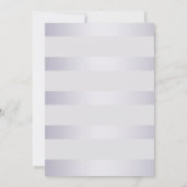 Modern monogram | Violet Silver Shimmer Stripes Kaart (Achterkant)