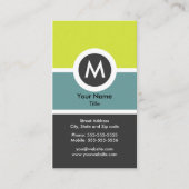 Modern Monogram Visitekaartje (Voorkant)