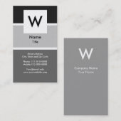 Modern Monogram Visitekaartje (Voorkant / Achterkant)