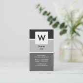 Modern Monogram Visitekaartje (Staand voorkant)