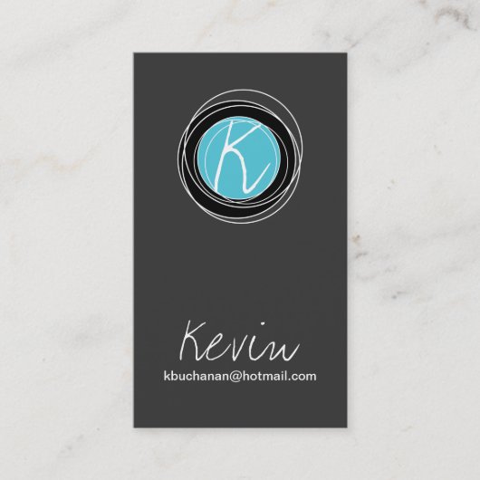Modern Monogram Visitekaartje (Voorkant)