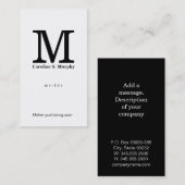 Modern Monogram Visitekaartje (Voorkant / Achterkant)