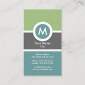 Modern Monogram Visitekaartje (Voorkant)