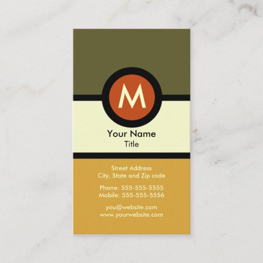 Modern monogram Visitekaartje (Voorkant)