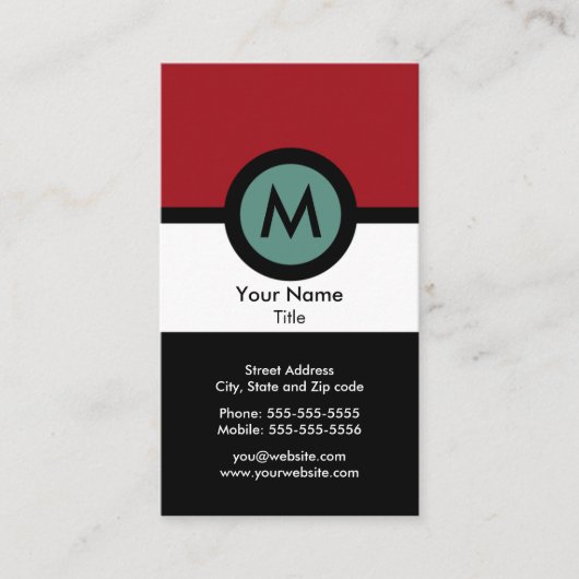 Modern Monogram Visitekaartje (Voorkant)