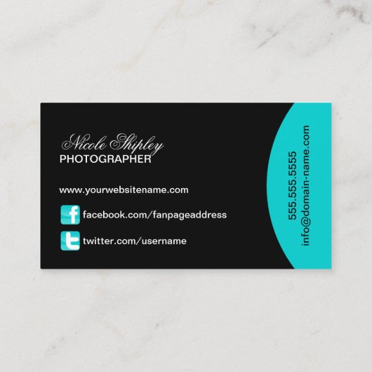 Modern Monogram Visitekaartje (Achterkant)