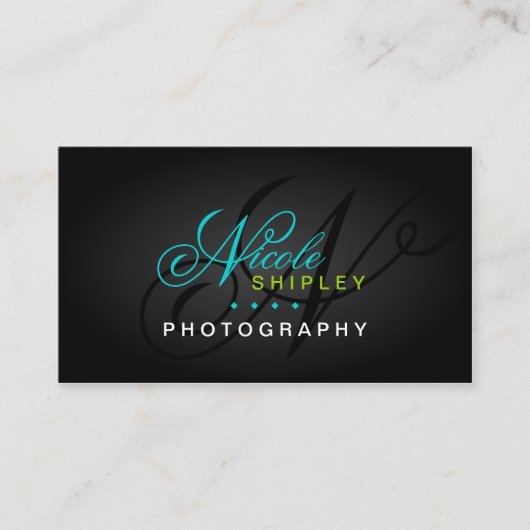 Modern Monogram Visitekaartje (Voorkant)