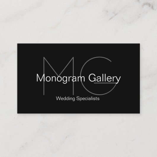 Modern Monogram  Visitekaartje (Voorkant)