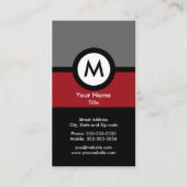 Modern Monogram Visitekaartje (Voorkant)