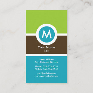 Modern Monogram Visitekaartje