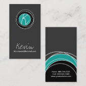 Modern Monogram Visitekaartje (Voorkant / Achterkant)