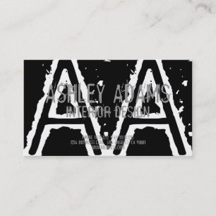 MODERN MONOGRAM VISITEKAARTJE BLACK