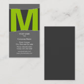 Modern Monogram Visitekaartje - Groen/Grijs (Voorkant / Achterkant)