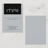 Modern Monogram Visitekaartje met houtaffect (Voorkant / Achterkant)