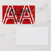 MODERN MONOGRAM VISITEKAARTJE RED (Voorkant / Achterkant)