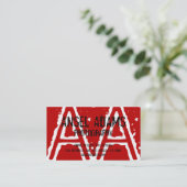 MODERN MONOGRAM VISITEKAARTJE RED (Staand voorkant)