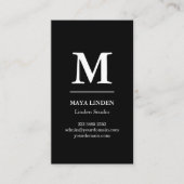 Modern Monogram Visitekaartje – Zwart-wit (Voorkant)