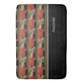 Modern Monogram Viszalm Design Zwart Wit Rood Badmat (Voorkant Verticaal)