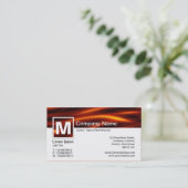Modern Monogram - Vlammen Visitekaartje (Staand voorkant)