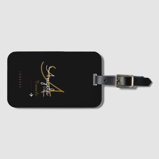 Modern Monogram voor een reiziger Bagagelabel (Voorkant (horizontaal))