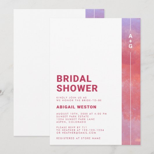 Modern Monogram Vrijgezellenfeest Kaart (Voorkant / Achterkant)