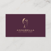 Modern Monogram Vrouw Face Line Art Visitekaartje (Voorkant)