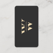 Modern Monogram W Logo Professional Zwart Goud Visitekaartje (Voorkant)
