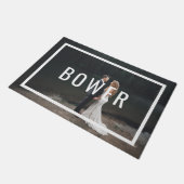 Modern Monogram Weddenschap Foto Doormat Deurmat (Schuin)