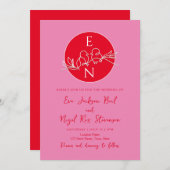 Modern Monogram Weddenschap Kaart (Voorkant / Achterkant)