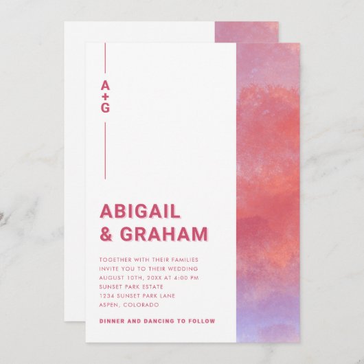 Modern Monogram Weddenschap Kaart (Voorkant / Achterkant)