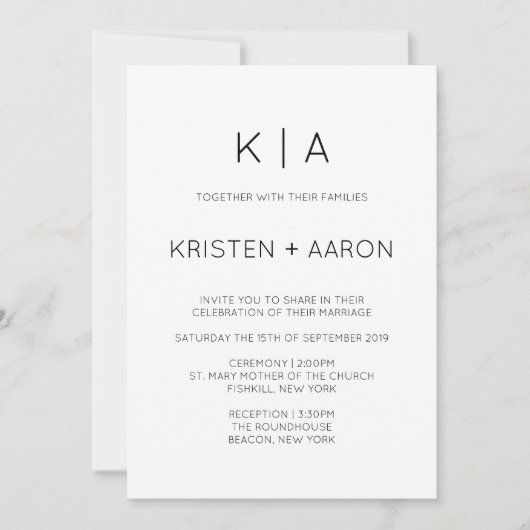 Modern Monogram Weddenschap Kaart (Voorkant)