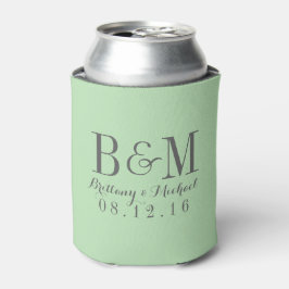 Modern Monogram Weddenschap Mint Green Blikjeskoeler