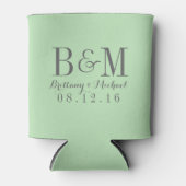 Modern Monogram Weddenschap Mint Green Blikjeskoeler (Voorkant)