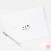 Modern Monogram Weddenschap Ronde Sticker (Envelop)