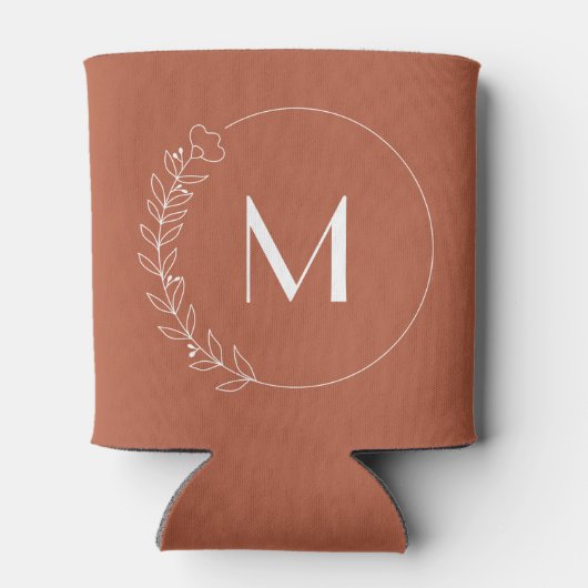 Modern Monogram Weddenschap | Terracotta Koelbox Blikjeskoeler (Achterkant)