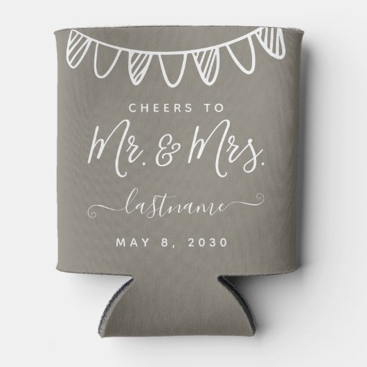 Modern Monogram Weddenschappen minimalistisch Klas Blikjeskoeler (Voorkant)