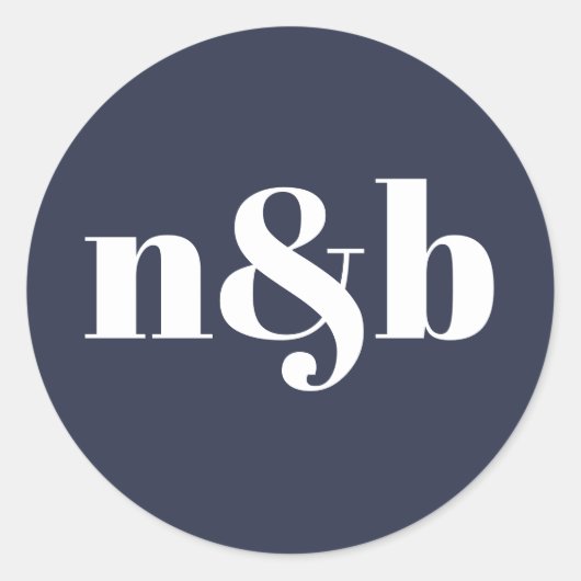 Modern Monogram Wedding Sticker (Voorkant)